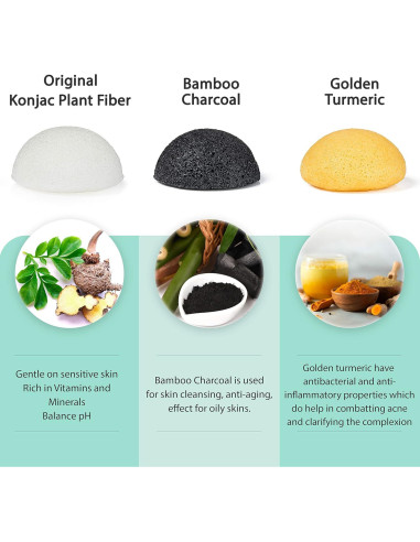 Esponja Konjac PureSOL - Carbón Activado - Facial Natural 100%