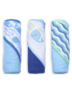 Toallas de bebé con capucha Buttons & Stitches, 3 unidades 66x76 cm