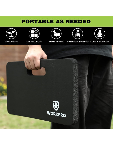 Almohadilla de Rodillas WORKPRO Acolchada 44.5x27.9cm Negra