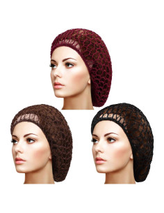 3 Gorras de Red de Cabello Snood Giugu de Rayón Suave