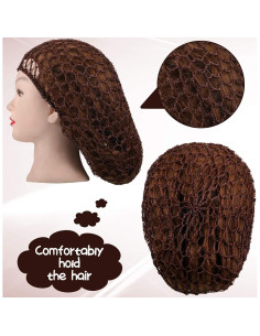 3 Gorras de Red de Cabello Snood Giugu de Rayón Suave 2