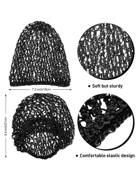 3 Gorras de Red de Cabello Snood Giugu de Rayón Suave