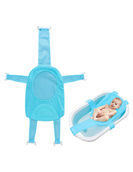 Almohadilla de Baño para Bebé Azul - Red de Soporte Ajustable