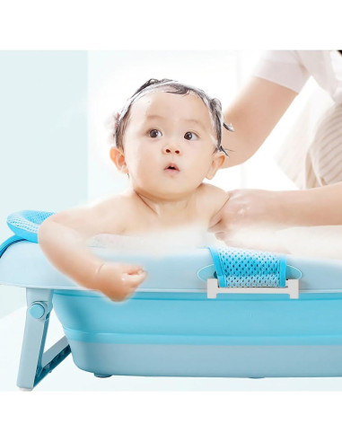 Almohadilla de Baño para Bebé Azul - Red de Soporte Ajustable