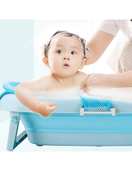 Almohadilla de Baño para Bebé Azul - Red de Soporte Ajustable