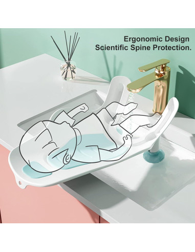 Bañera Plegable para Bebés Clean Rinse Verde Menta 31.8x51cm