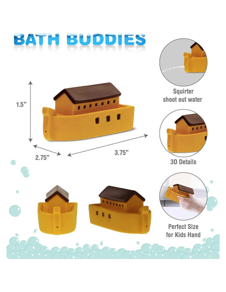 Juguete de Baño Rociador Arca de Noé DolliBu - Flotante 9.5x7cm Juguete de Baño Rociador Arca de Noé DolliBu - Flotante 9.5x7cm