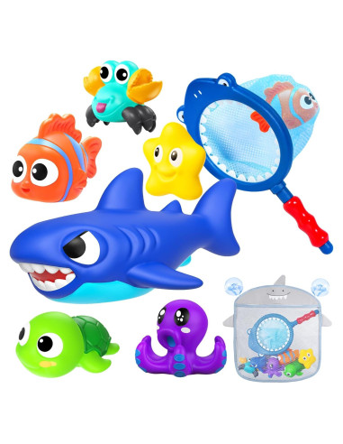 Juguetes de baño para bebés GZHFMUS 8 piezas animales marinos