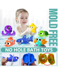 Juguetes de baño para bebés GZHFMUS 8 piezas animales marinos 2