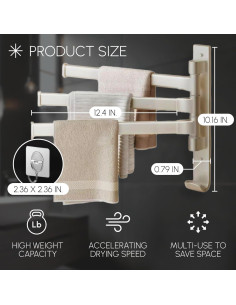 Soporte de Toallas de Pie Krisme Home 3 Niveles Blanco 2