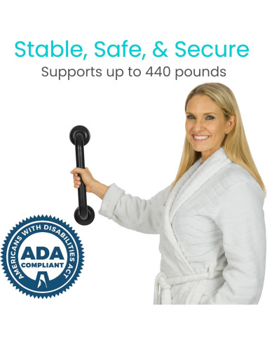 Barra de Agarre de Acero Inoxidable Vive 30.48 cm - Seguridad Baño