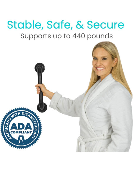 Barra de Agarre de Acero Inoxidable Vive 30.48 cm - Seguridad Baño