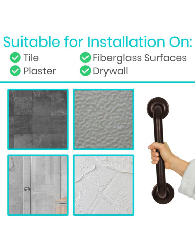 Barra de Agarre de Acero Inoxidable Vive 30.48 cm - Seguridad Baño