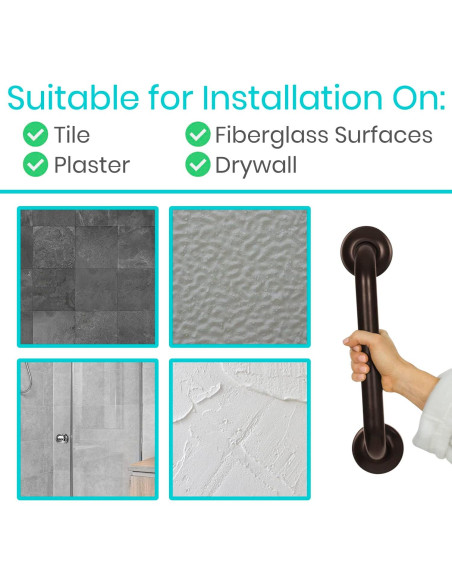 Barra de Agarre de Acero Inoxidable Vive 30.48 cm - Seguridad Baño