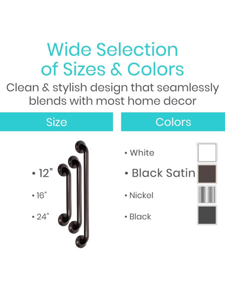 Barra de Agarre de Acero Inoxidable Vive 30.48 cm - Seguridad Baño