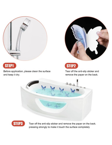 20 Calcomanías Antideslizantes Secopad Mariposa Azul 11.4x8.9cm