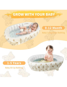 Bañera Inflable para Bebés EKEPE 90x54.9 cm Antideslizante 2