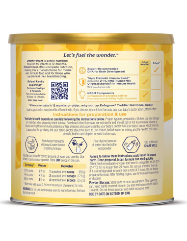 Fórmula Infantil Enfamil 600 g x 4 - DHA, Hierro y Probioticos