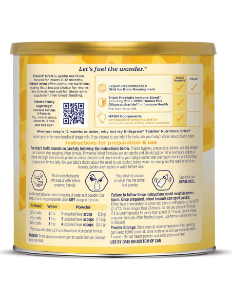 Fórmula Infantil Enfamil 600 g x 4 - DHA, Hierro y Probioticos