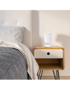 Lámpara de Mesa de Piedra Blanca Simple Designs LT1153-WHT 2