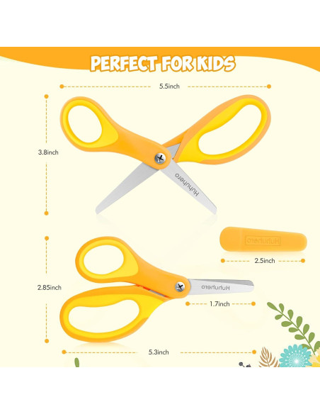 Tijeras de Seguridad Huhuhero para Niños 12.7 cm - Paquete de 4