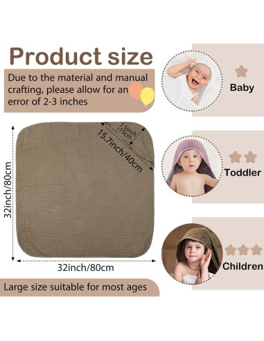 Toallas de Bebé con Capucha Peryiter 4 Pcs Algodón 81x81 cm