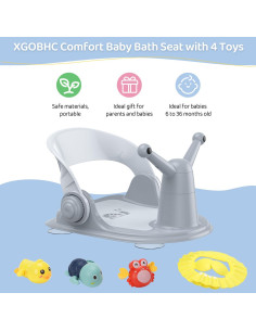 Asiento de Baño Plegable para Bebés RE20C - Gris, 6-12 meses 2