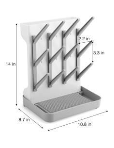 Soporte para Secar Biberones PandaEar Gris, Vertical y Compacto 2