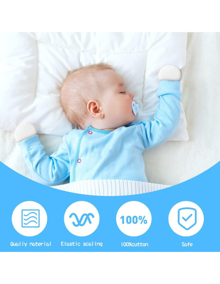 12 Pares Manoplas para Bebés Liwely 100% Algodón Unisex