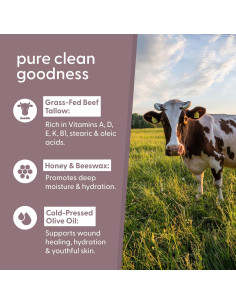 Bálsamo Hidratante Manteca de Res M3 Naturals 57g Sin Fragancia 2