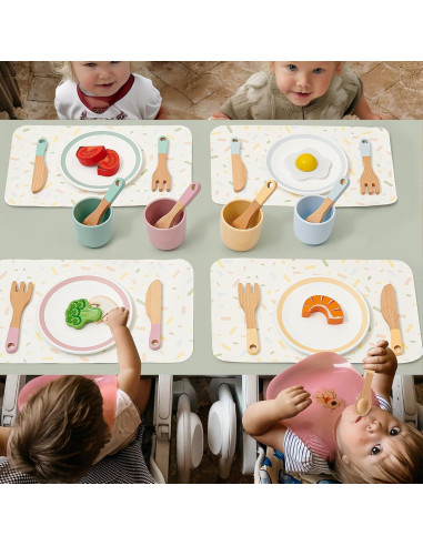 Juego de Cocina de Madera Lonico para Niños 3-6 Años