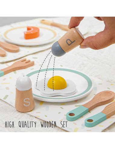 Juego de Cocina de Madera Lonico para Niños 3-6 Años