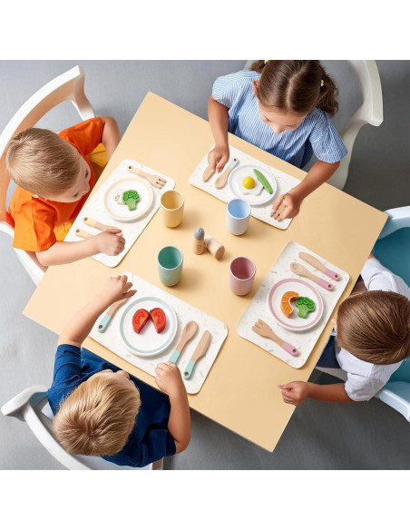 Juego de Cocina de Madera Lonico para Niños 3-6 Años