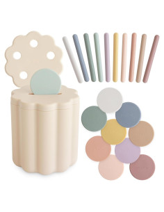 Conjunto de Clasificación de Monedas y Tubos Mushie - 23 Piezas - 10 Meses+