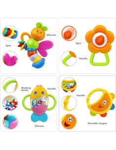 Sonajeros y Mordedores para Bebés MOONTOY - 12 Piezas Educativos 2