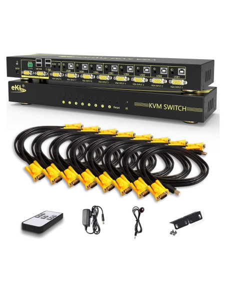 Interruptor KVM Automático 8 Puertos VGA eKL EKL-81U