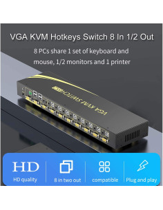 Interruptor KVM Automático 8 Puertos VGA eKL EKL-81U 2