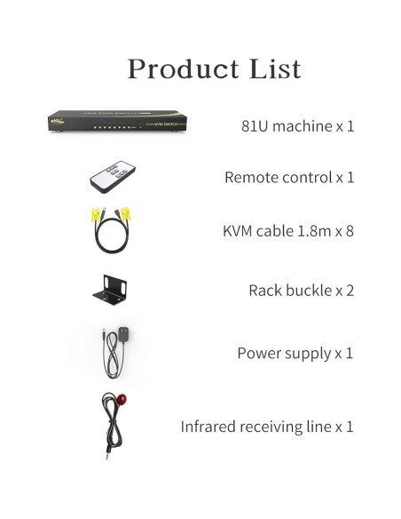 Interruptor KVM Automático 8 Puertos VGA eKL EKL-81U