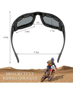 Gafas de Motocicleta Yourkar Gris, Protección UV y Ajuste Universal 2