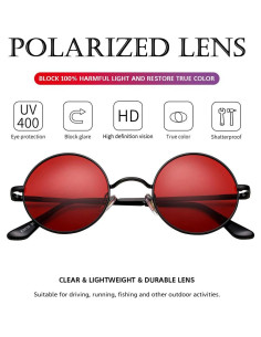 Gafas de sol redondas polarizadas PORADAY UV400 para mujeres 2