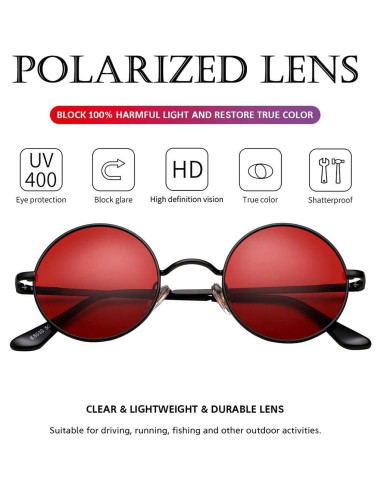 Gafas de sol redondas polarizadas PORADAY UV400 para mujeres