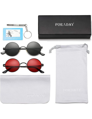 Gafas de sol redondas polarizadas PORADAY UV400 para mujeres