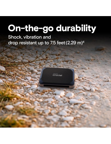 Crucial X9 2TB SSD Portátil USB-C, 1050MB/s, Resistente al Agua