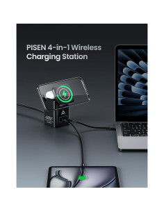 Cargador Inalámbrico PISEN 4-en-1 Mag-Safe 45W para Múltiples Dispositivos 2