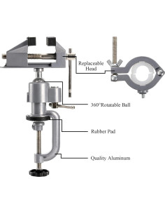 Morsa de Mesa Fasmov 2 en 1 Ajustable 360 Aluminio 0.99kg 2