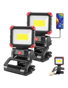 Luz de Trabajo LED COB Recargable Tresda 2100 Lúmenes 2Pack