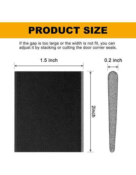 24 Selladores de Esquina para Puertas AUGHOA - Negro