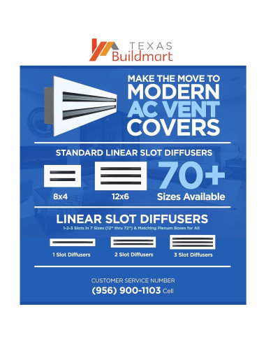 Cubierta de Ventilación de Aire Moderna 24x8 Texas Buildmart