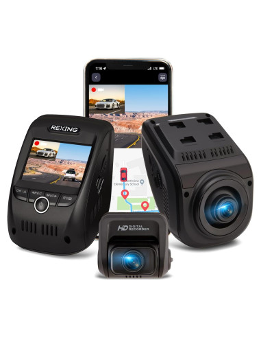 Cámara de tablero RexingUSA V1P Max 4K UHD, GPS, Wi-Fi, visión nocturna