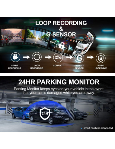 Cámara de tablero RexingUSA V1P Max 4K UHD, GPS, Wi-Fi, visión nocturna